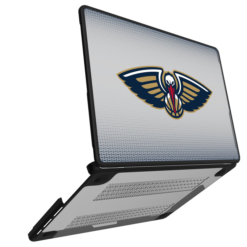 New Orleans Pelicans Linen MacBook Laptop Case Open.Jpg