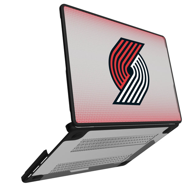 Portland Trail Blazers Linen MacBook Laptop Case Open.Jpg