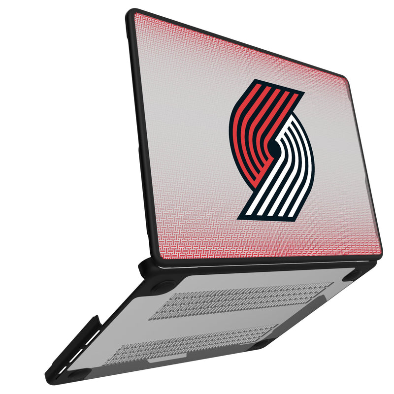 Portland Trail Blazers Linen MacBook Laptop Case for Apple MacBook Open.Jpg