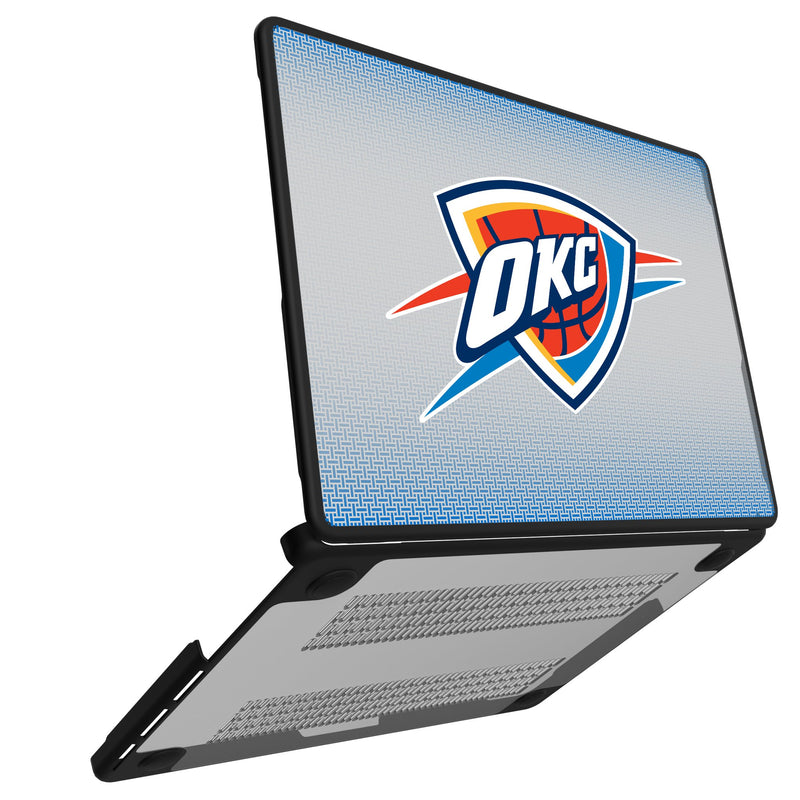 Oklahoma City Thunder Linen MacBook Laptop Case Open.Jpg