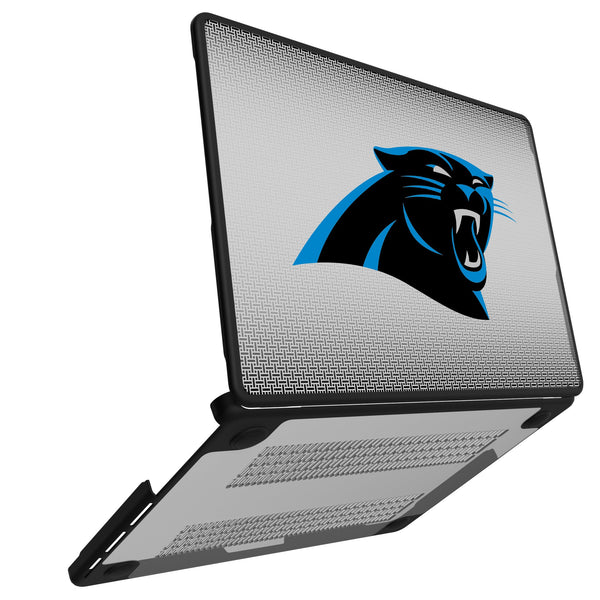 Carolina Panthers Linen MacBook Laptop Case Open.Jpg