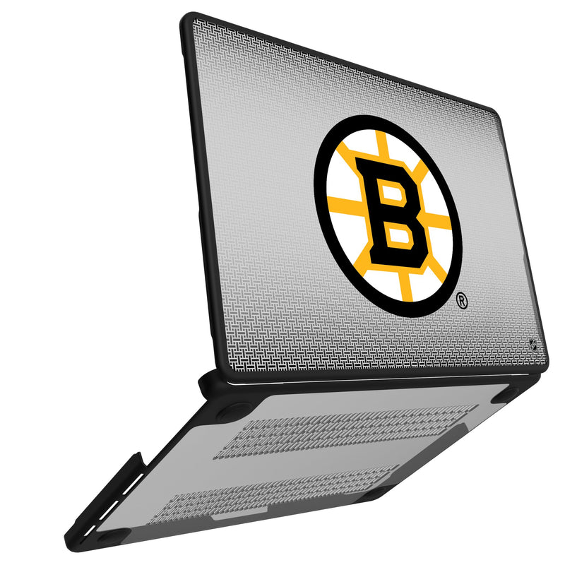 Boston Bruins Linen MacBook Laptop Case for Apple MacBook Open.Jpg