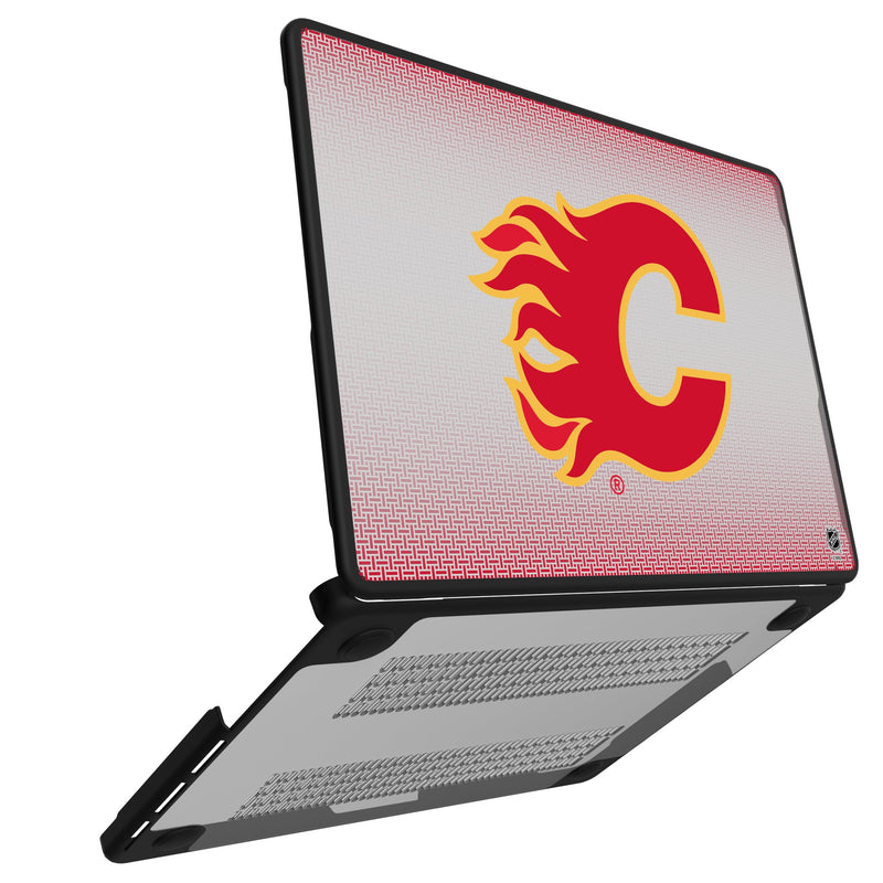 Calgary Flames Linen MacBook Laptop Case for Apple MacBook Open.Jpg