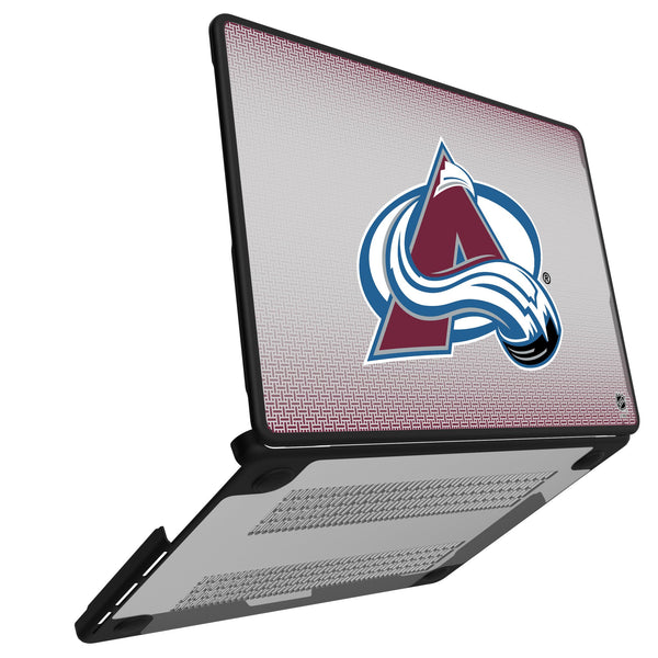 Colorado Avalanche Linen MacBook Laptop Case Open.Jpg