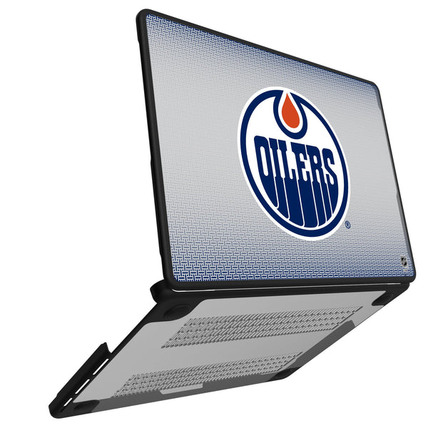Edmonton Oilers Linen MacBook Laptop Case for Apple MacBook Open.Jpg