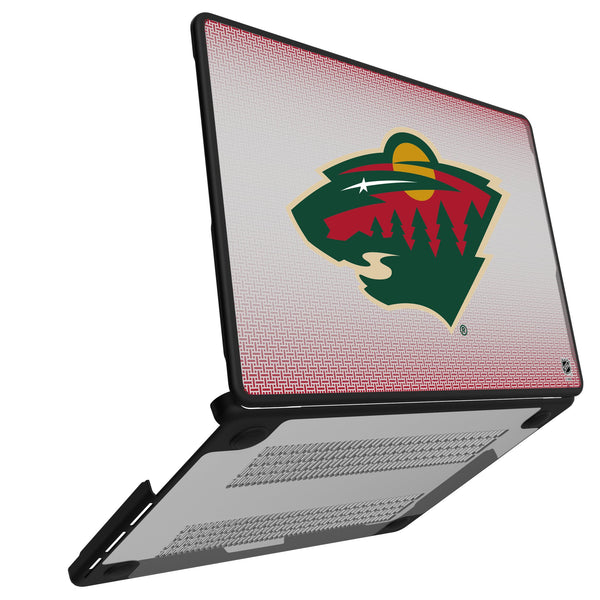 Minnesota Wild Linen MacBook Laptop Case Open.Jpg