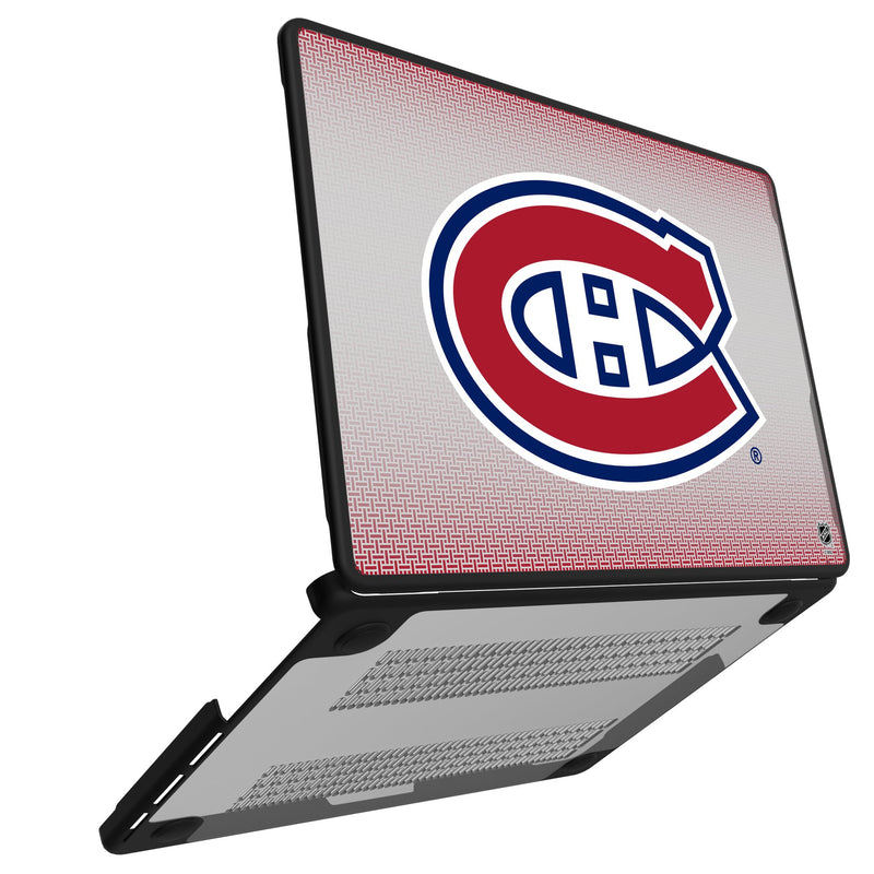 Montreal Canadiens Linen MacBook Laptop Case Open.Jpg