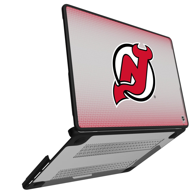 New Jersey Devils Linen MacBook Laptop Case Open.Jpg