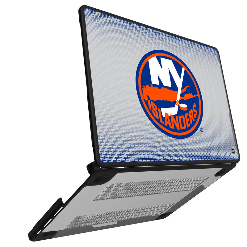New York Islanders Linen MacBook Laptop Case for Apple MacBook Open.Jpg