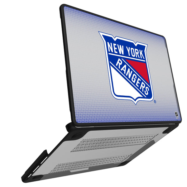New York Rangers Linen MacBook Laptop Case for Apple MacBook Open.Jpg