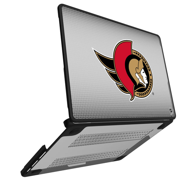 Ottawa Senators Linen MacBook Laptop Case Open.Jpg