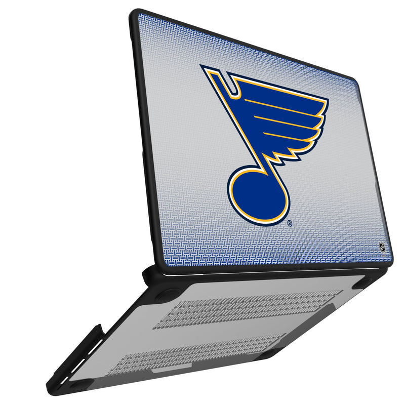 St. Louis Blues Linen MacBook Laptop Case Open.Jpg