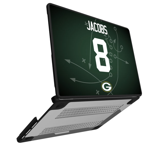Josh Jacobs Green Bay Packers 8 Game Tactic MacBook Laptop Case for Apple MacBook Open.Jpg