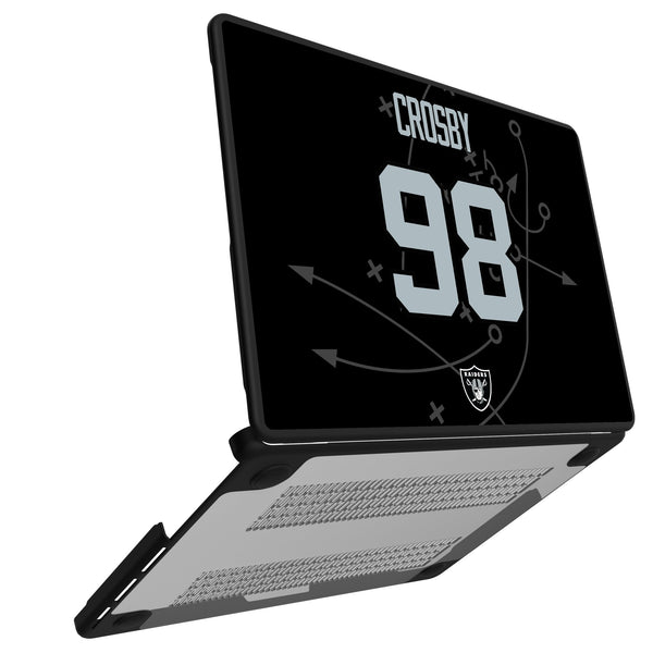 Maxx Crosby Las Vegas Raiders 98 Game Tactic MacBook Laptop Case for Apple MacBook Open.Jpg