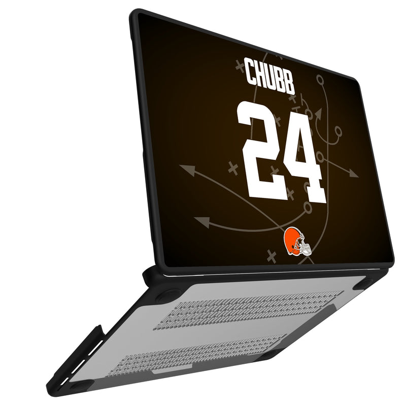 Nick Chubb Cleveland Browns 24 Ready MacBook Laptop Case Open.Jpg