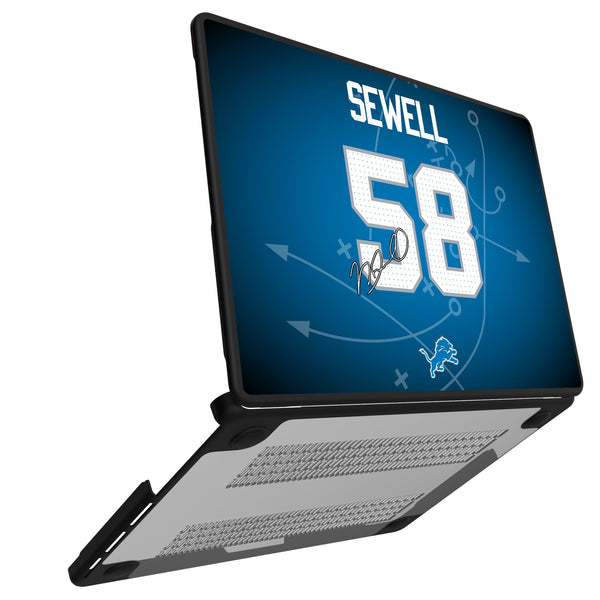 Penei Sewell Detroit Lions 58 Ready MacBook Laptop Case Open.Jpg