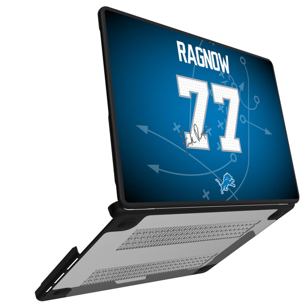 Frank Ragnow Detroit Lions 77 Game Tactic MacBook Laptop Case for Apple MacBook Open.Jpg
