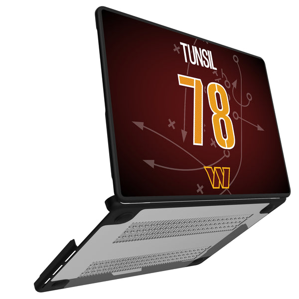 Laremy Tunsil Washington Commanders 78 Game Tactic MacBook Laptop Case for Apple MacBook Open.Jpg