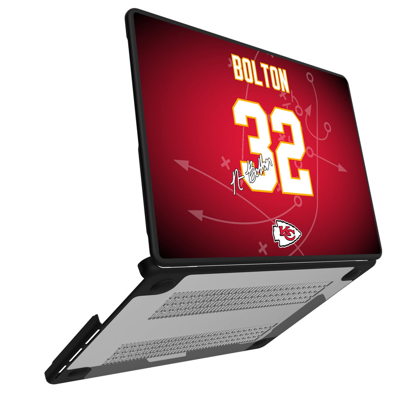 Nick Bolton Kansas City Chiefs 32 Game Tactic MacBook Laptop Case for Apple MacBook Open.Jpg
