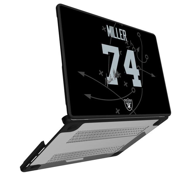 Kolton Miller Las Vegas Raiders 74 Game Tactic MacBook Laptop Case for Apple MacBook Open.Jpg