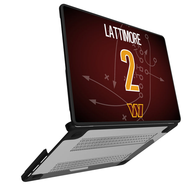 Marshon Lattimore Washington Commanders 2 Game Tactic MacBook Laptop Case for Apple MacBook Open.Jpg
