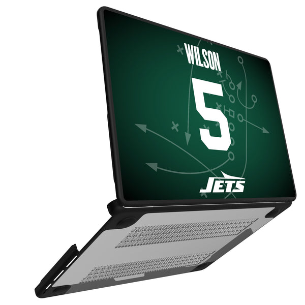 Garrett Wilson New York Jets 5 Game Tactic MacBook Laptop Case for Apple MacBook Open.Jpg