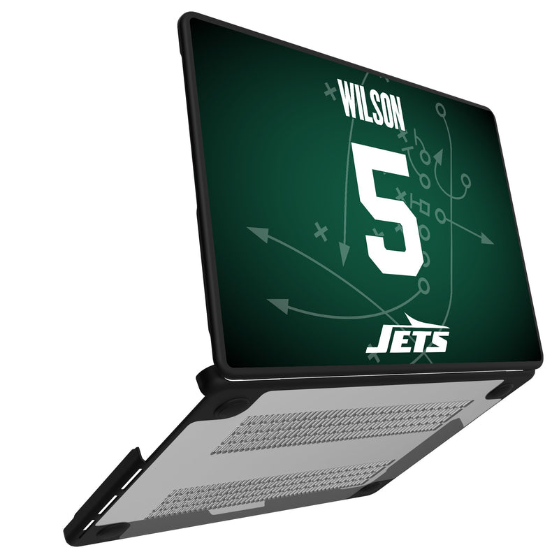Garrett Wilson New York Jets 5 Game Tactic MacBook Laptop Case for Apple MacBook Open.Jpg