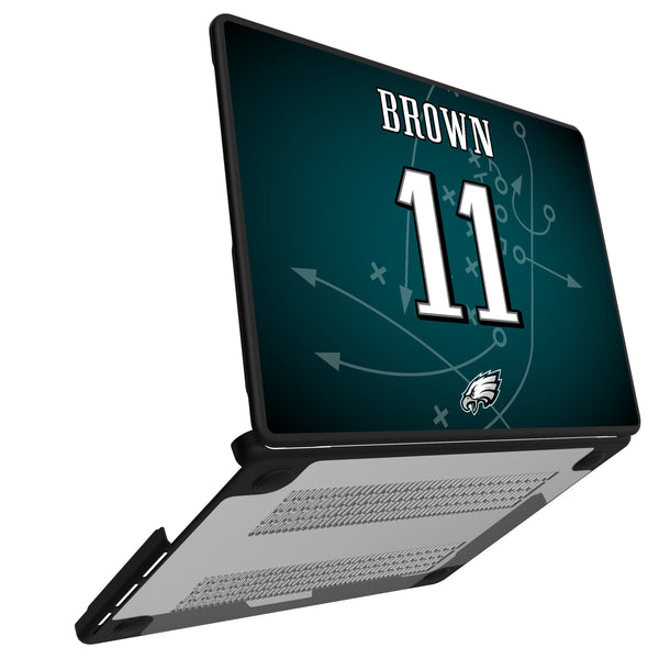 A.J. Brown Philadelphia Eagles 11 Ready MacBook Laptop Case Open.Jpg