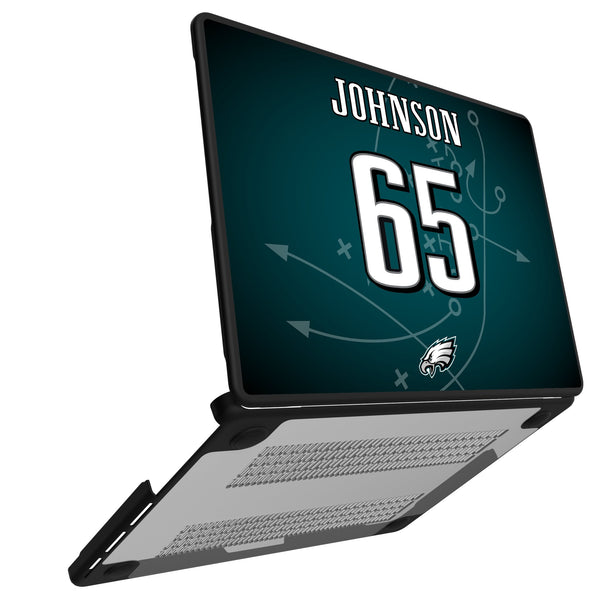 Lane Johnson Philadelphia Eagles 65 Game Tactic MacBook Laptop Case for Apple MacBook Open.Jpg