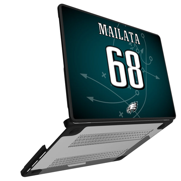 Jordan Mailata Philadelphia Eagles 68 Game Tactic MacBook Laptop Case for Apple MacBook Open.Jpg