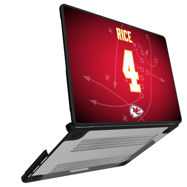Rashee Rice Kansas City Chiefs 4 Ready MacBook Laptop Case Open.Jpg