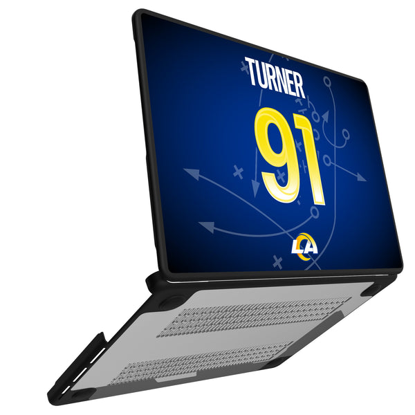 Kobie Turner Los Angeles Rams 91 Game Tactic MacBook Laptop Case for Apple MacBook Open.Jpg