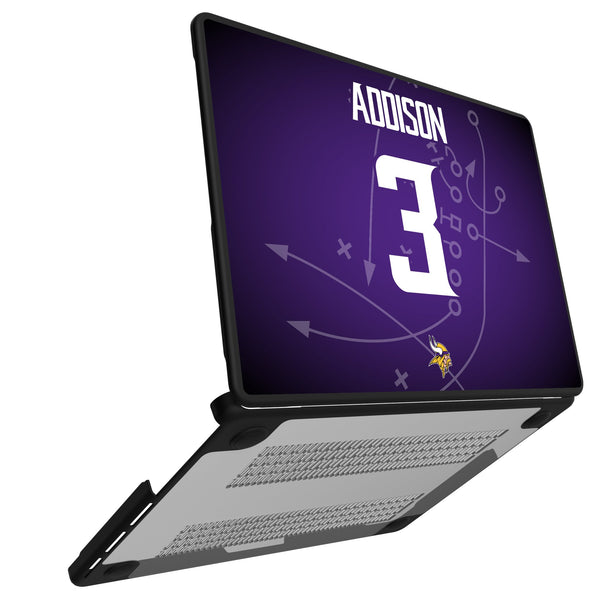 Jordan Addison Minnesota Vikings 3 Game Tactic MacBook Laptop Case for Apple MacBook Open.Jpg