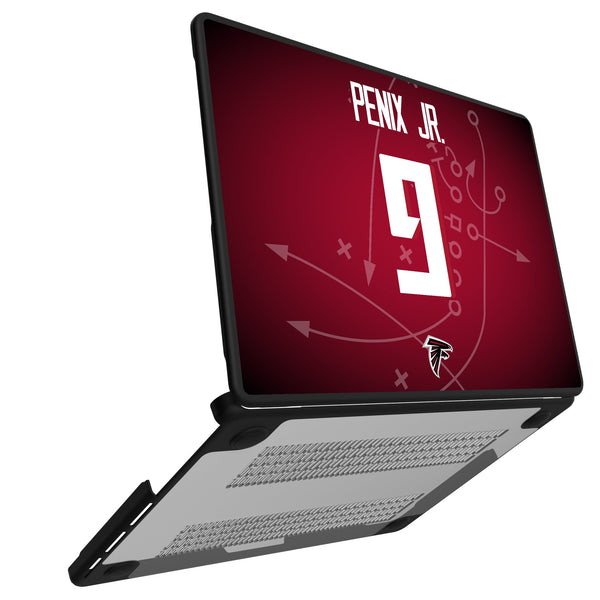 Michael Penix Jr. Atlanta Falcons 9 Game Tactic MacBook Laptop Case for Apple MacBook Open.Jpg