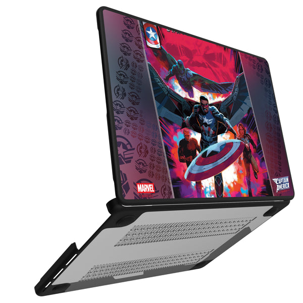Marvel Avengers Sam Wilson Captain America Cover Art MacBook Laptop Case for Apple MacBook Open.Jpg