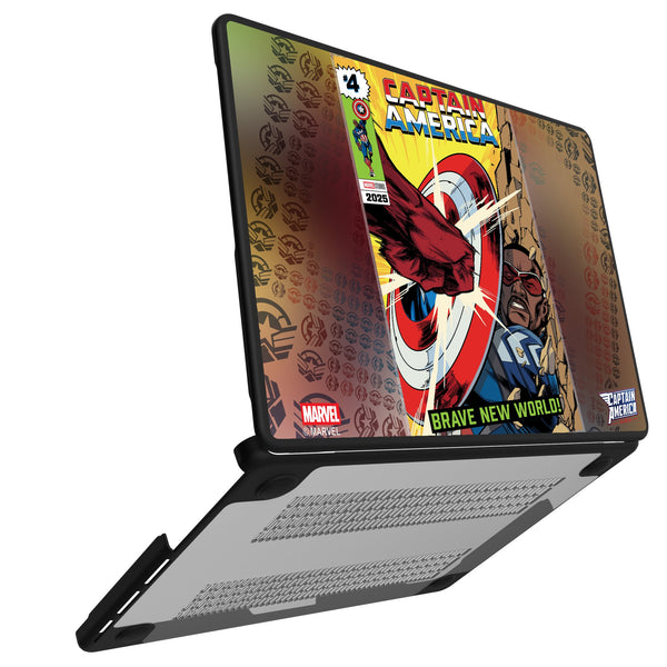 Marvel Avengers Sam Wilson Captain America Classic Cover MacBook Laptop Case for Apple MacBook Open.Jpg