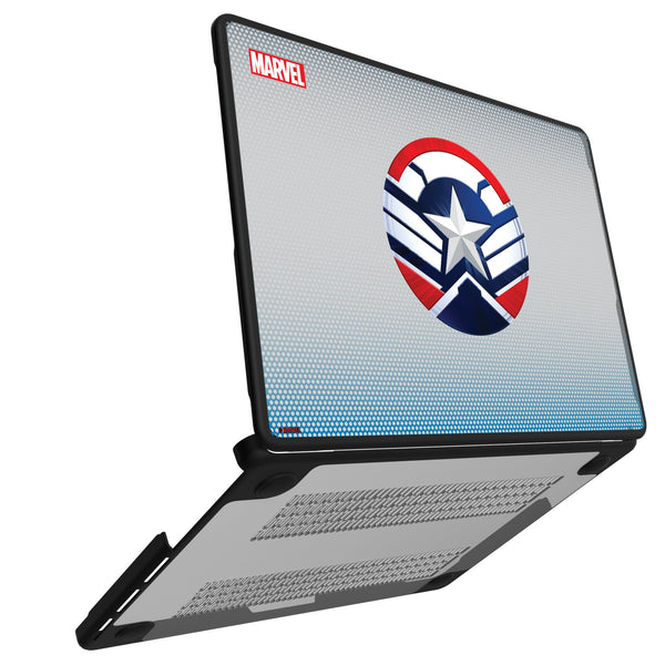 Marvel Avengers Sam Wilson Captain America Grid MacBook Laptop Case for Apple MacBook Open.Jpg
