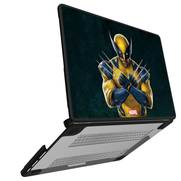 Marvel Deadpool Wolverine Badge MacBook Laptop Case for Apple MacBook Open.Jpg