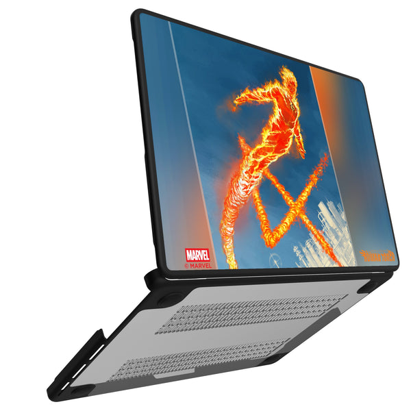 Marvel Human Torch Cover Art MacBook Laptop Case for Apple MacBook Open.Jpg