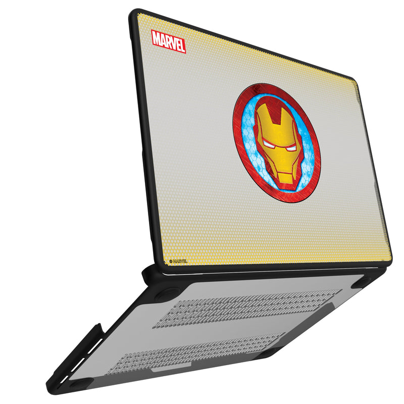 Marvel Avengers Iron Man Grid MacBook Laptop Case Open.Jpg