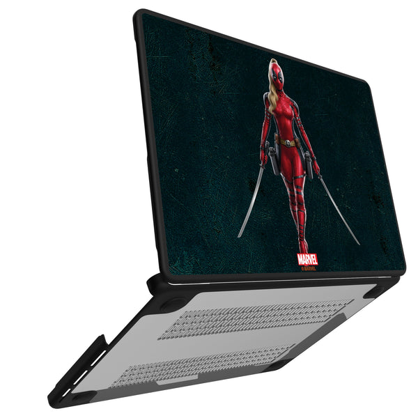 Marvel Ladypool Badge MacBook Laptop Case Open.Jpg