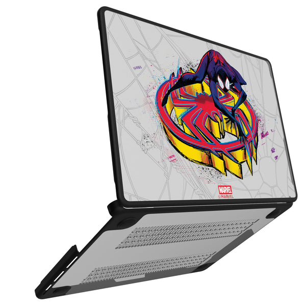 Marvel Miles Morales Badge MacBook Laptop Case for Apple MacBook Open.Jpg