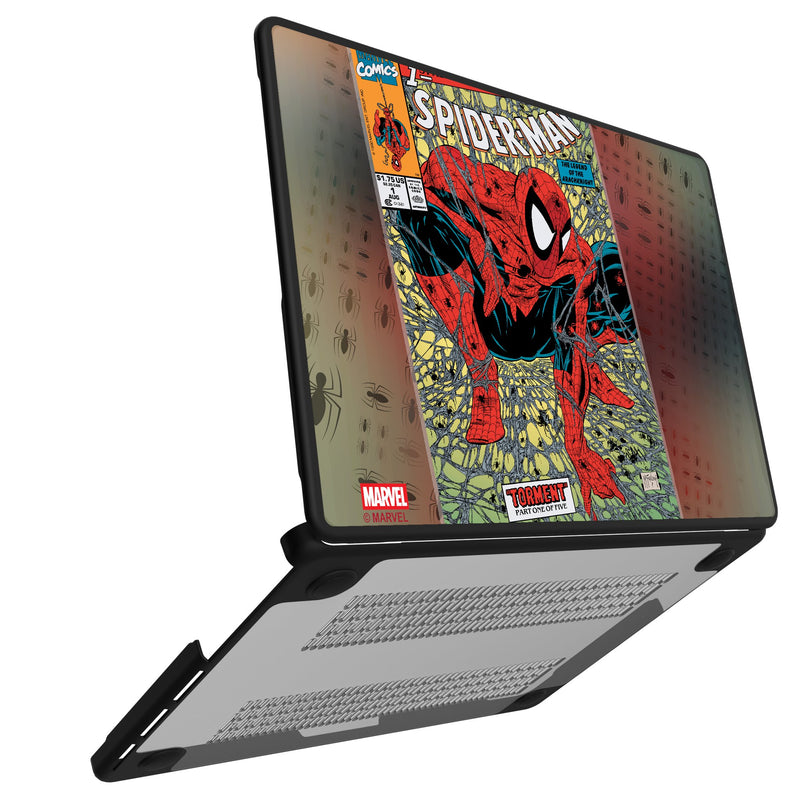 Marvel Spider-Man Classic Cover MacBook Laptop Case for Apple MacBook Open.Jpg