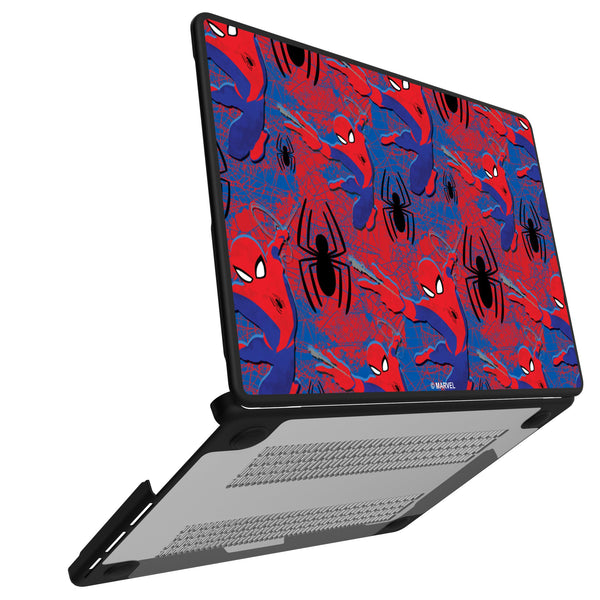 Marvel Spider-Man Pattern MacBook Laptop Case for Apple MacBook Open.Jpg