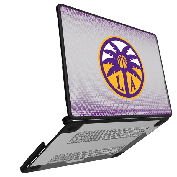 Los Angeles Sparks Linen MacBook Laptop Case Open.Jpg