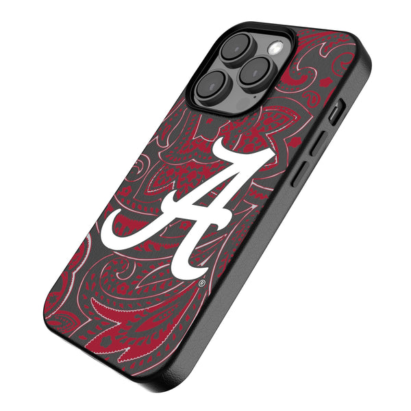 University of Alabama Crimson Tide Script A Paisley iPhone MagSafe Compatible Phone Case for Apple iPhone Iso.Jpg