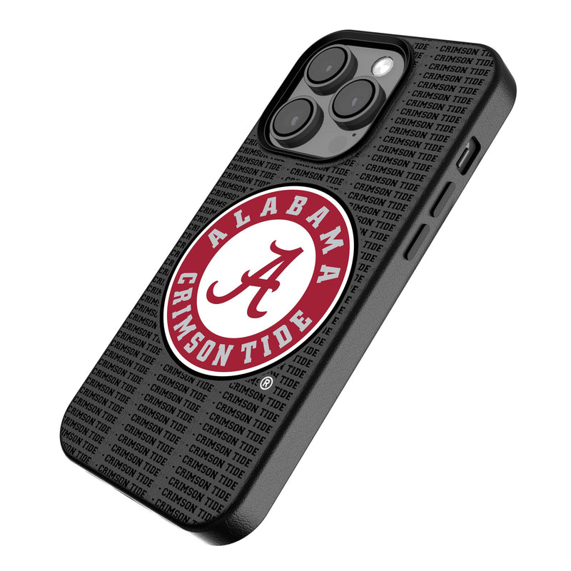University of Alabama Crimson Tide Text Backdrop iPhone MagSafe Compatible Phone Case for Apple iPhone Iso.Jpg