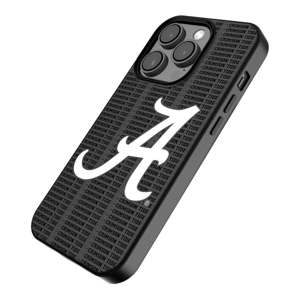 University of Alabama Crimson Tide Script A Text Backdrop iPhone MagSafe Compatible Phone Case for Apple iPhone Iso.Jpg