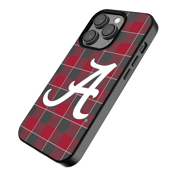 University of Alabama Crimson Tide Script A Plaid iPhone MagSafe Compatible Phone Case for Apple iPhone Iso.Jpg