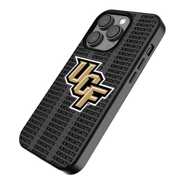 University of Central Florida Golden Knights Text Backdrop iPhone MagSafe Compatible Phone Case Iso.Jpg